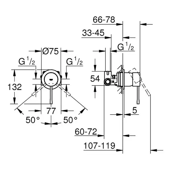 Grohe Essence смеситель для душа, черный (29197KF0) (29197kf0)