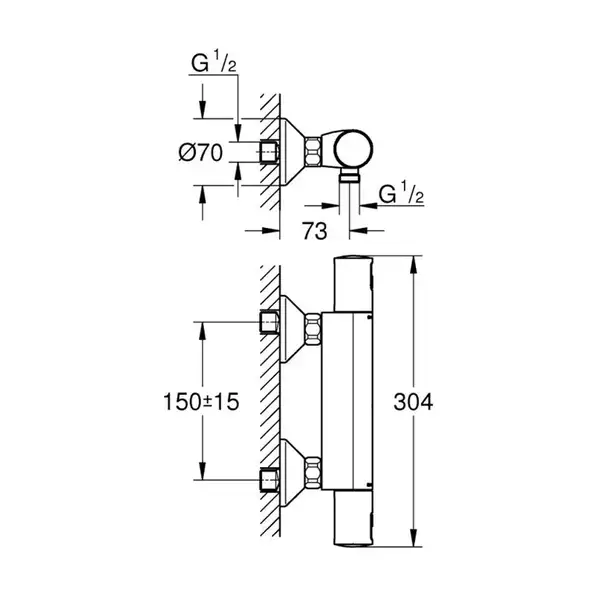 Grohe Precision Start термостат душа, хром (34594000)