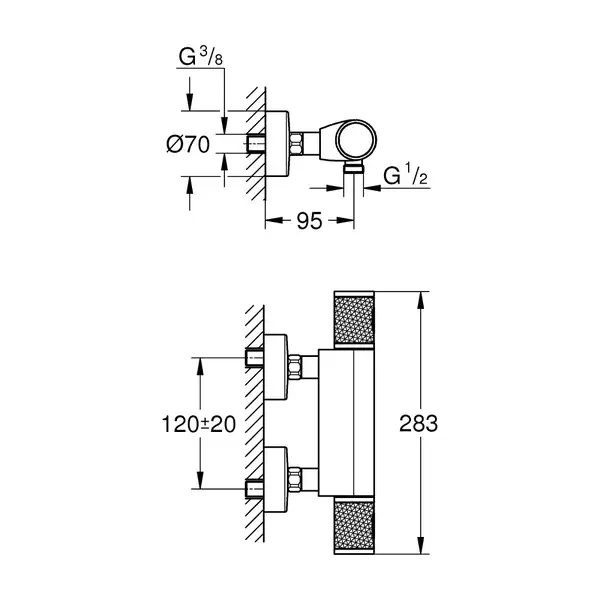 Grohe Precision Feel смеситель для душа, хром (34789000)