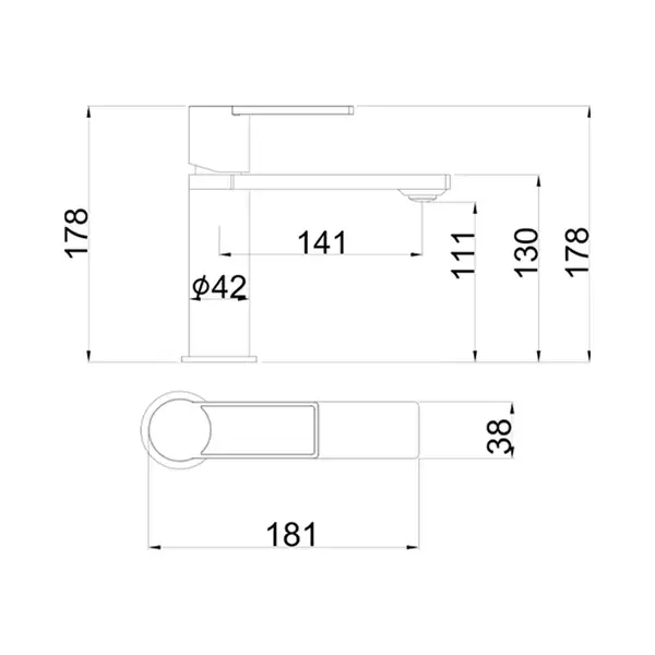 AIM DG06510-1 змішувач для раковини, сірий (DG06510-1) (DG06510-1 gun grey)