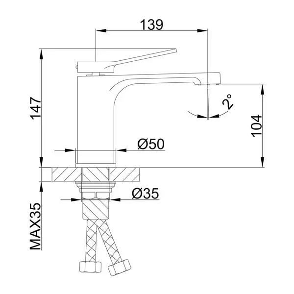 FRAP F1045 смеситель для раковины, хром (F1045)