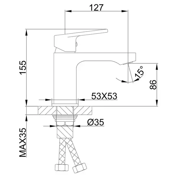 FRAP F1046 смеситель для раковины, хром (F1046)