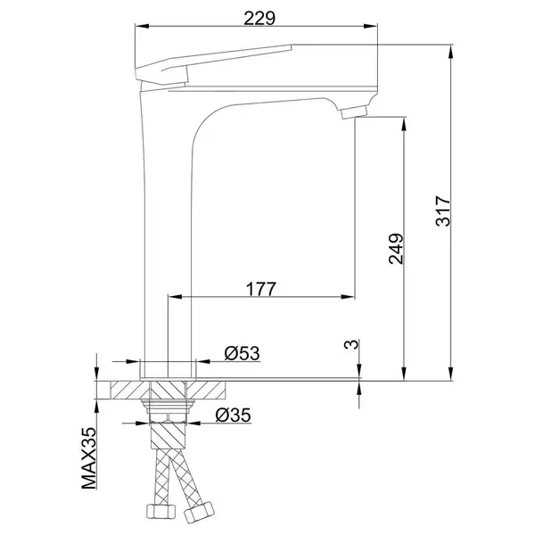 FRAP F1052-54 смеситель для раковины, хром (F1052-54)