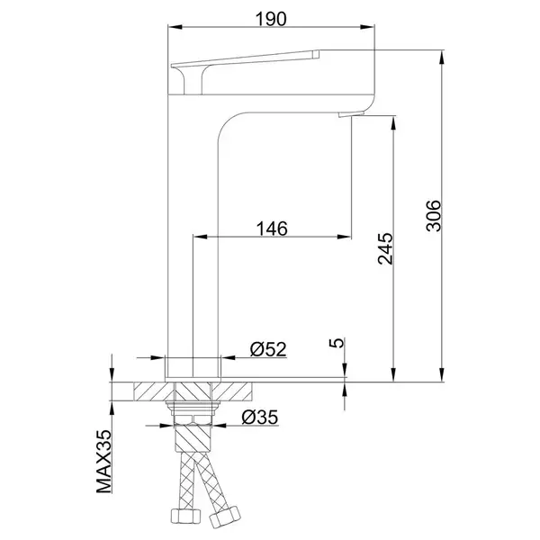 FRAP F1052-56 смеситель для раковины, хром (F1052-56)