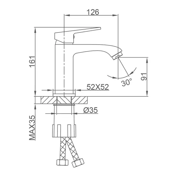 FRAP F1076-9 смеситель для раковины, серый