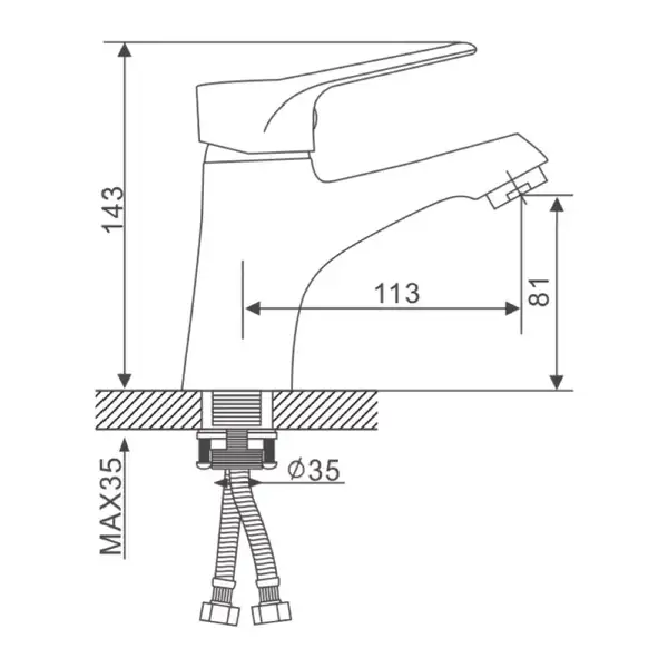 GAPPO G1036 Смеситель для раковины, хром (G1036)