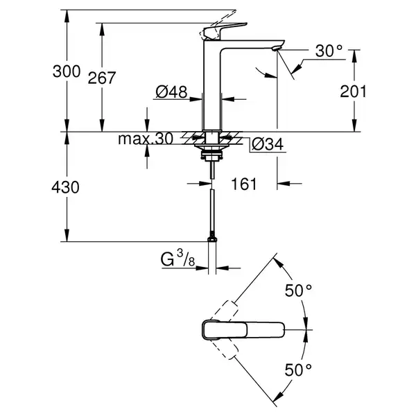 Grohe Cubeo смеситель XL, хром (1017290000)