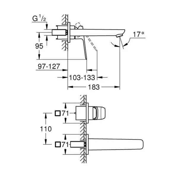 Grohe Cubeo смеситель, чёрный (1017882430)
