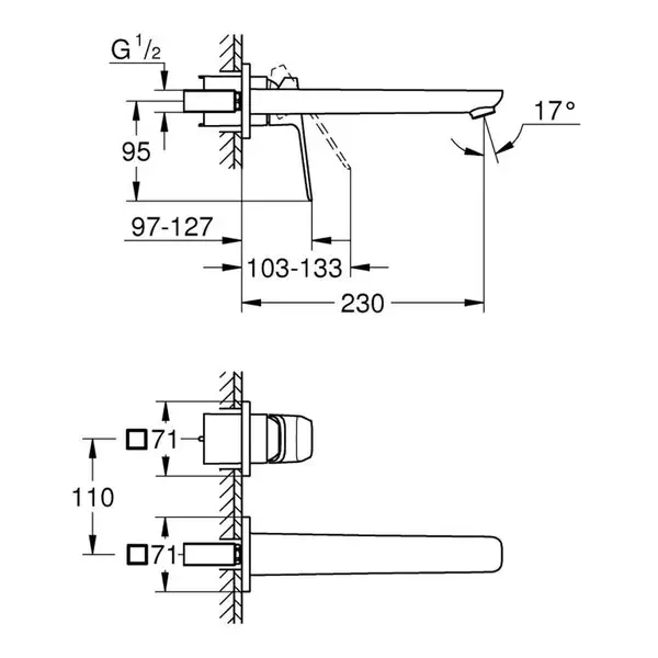 Grohe Cubeo смеситель раковины, чёрный (1017892430)
