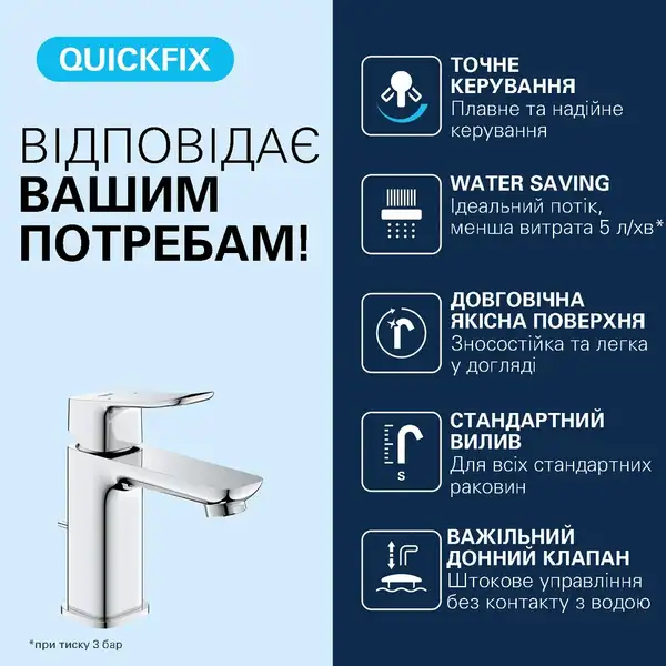 Grohe Dice смеситель для раковины, хром (1018560000)