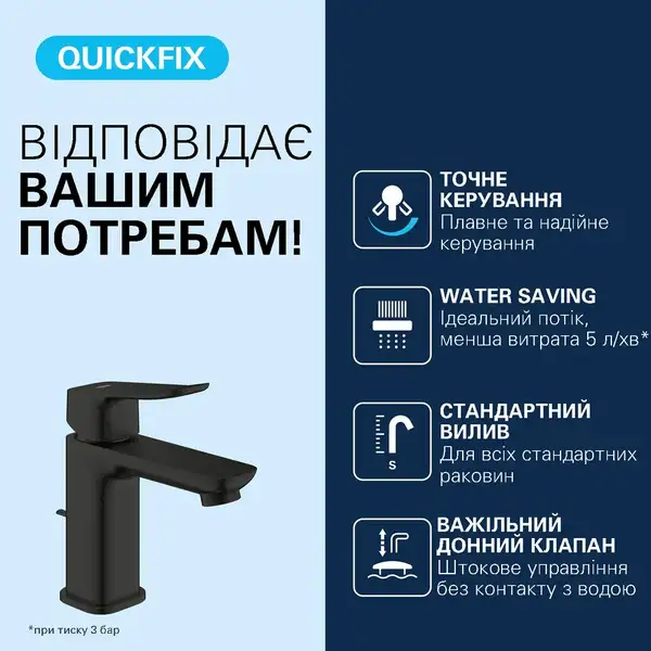 Grohe Dice змішувач раковини, чорний (1018562430)