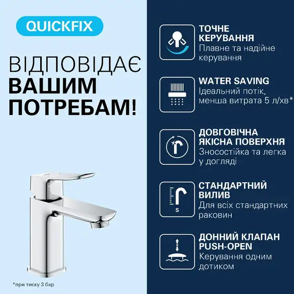 Grohe Dice смеситель для раковины, хром (1018570000)