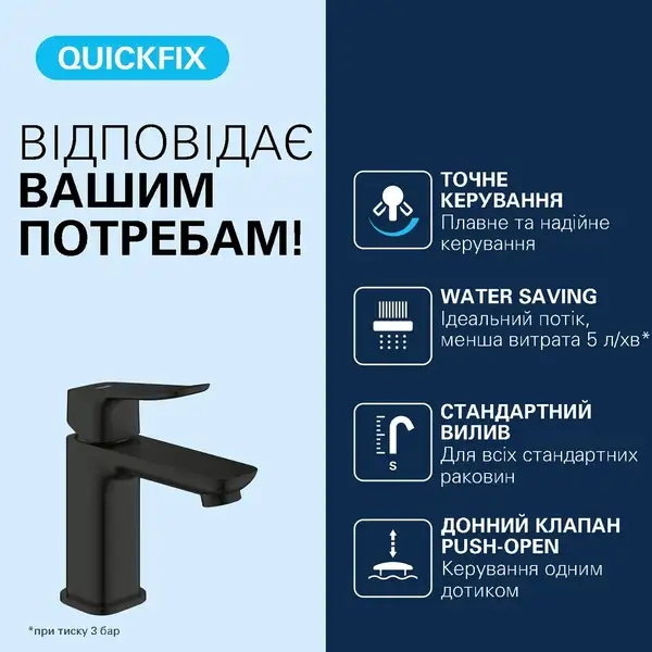 Grohe Dice смеситель для раковины, чёрный (1018572430)