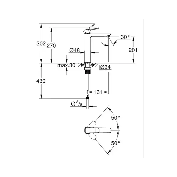 Grohe Dice смеситель раковины, чёрный (1018922430)