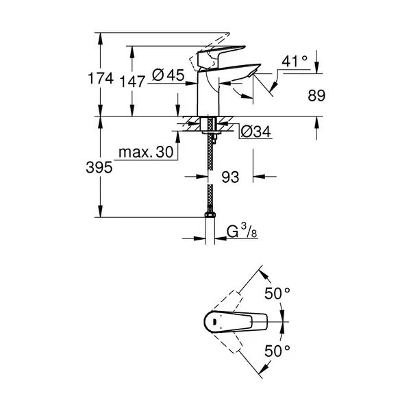 Grohe BauEdge New смеситель, хром (23330001)