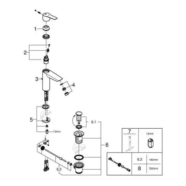 Grohe Start Смеситель для раковины, хром (23552002)