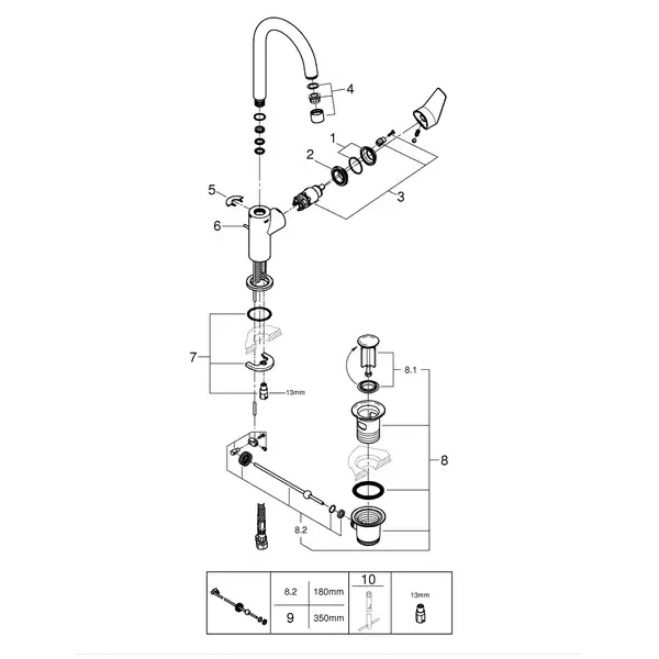 Grohe BauEdge New смеситель для раковины, хром (23760001)