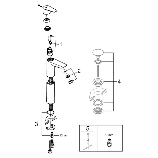 Grohe BauEdge New смеситель XL, хром (23761001)