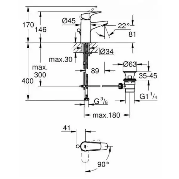 Grohe Start Flow смеситель, хром (23769000)