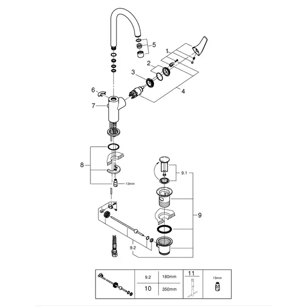 Grohe Start Flow смеситель для раковины, хром (23811000)