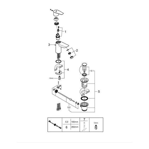 Grohe BauEdge New смеситель раковины, хром (23894001)
