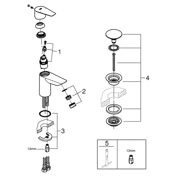 Grohe BauEdge New смеситель, хром (23895001)