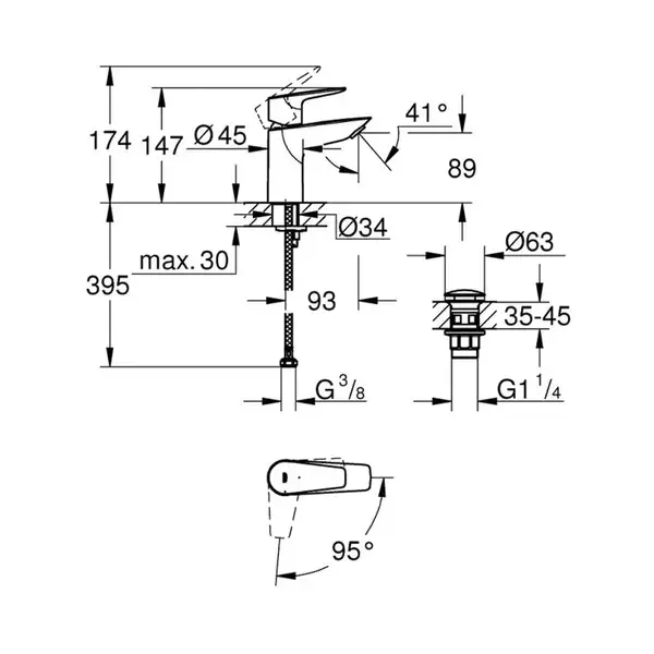 Grohe BauEdge New смеситель, хром (23899001)