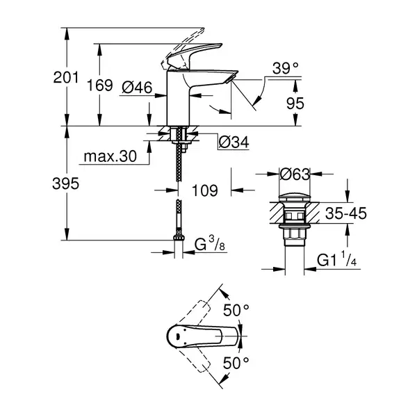 Grohe Eurosmart New смеситель, хром (23922003)