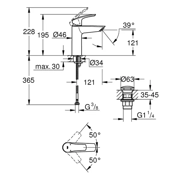 Grohe Eurosmart New смеситель, хром (23923003)