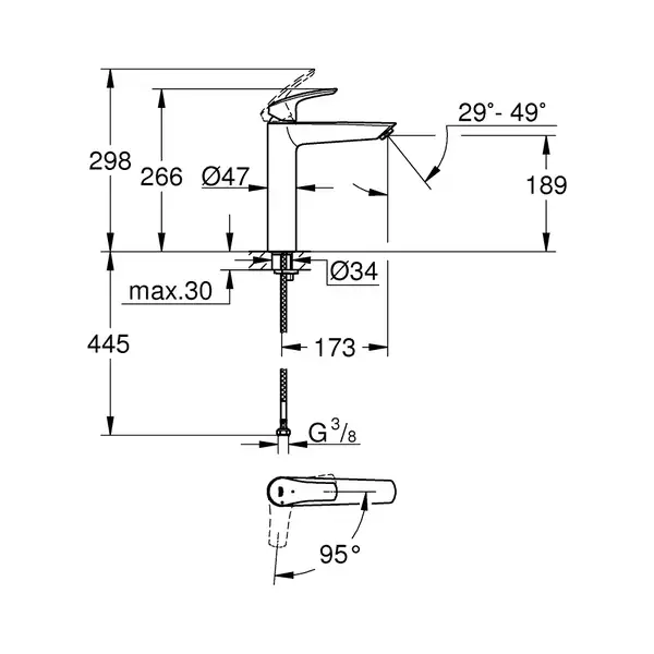 Grohe Eurosmart New смеситель, хром (24164003)