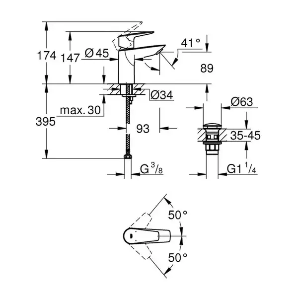 Grohe StartEdge смеситель, хром (24199001)
