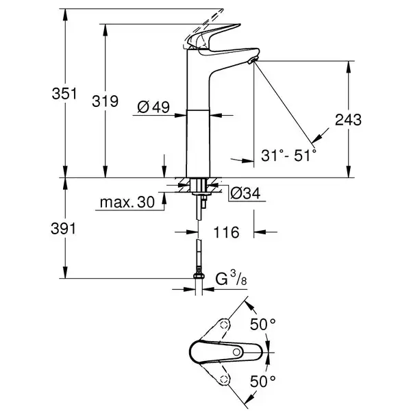 Grohe Euroeco New смеситель XL, хром (24273001)