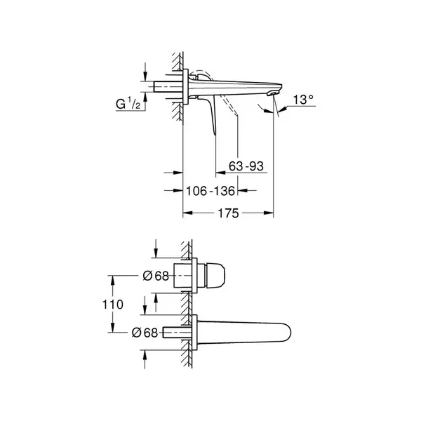 Grohe Euroeco New смеситель, хром (24274001)