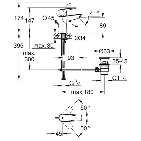 Grohe QuickFix StartEdge смеситель, хром (CV030593)