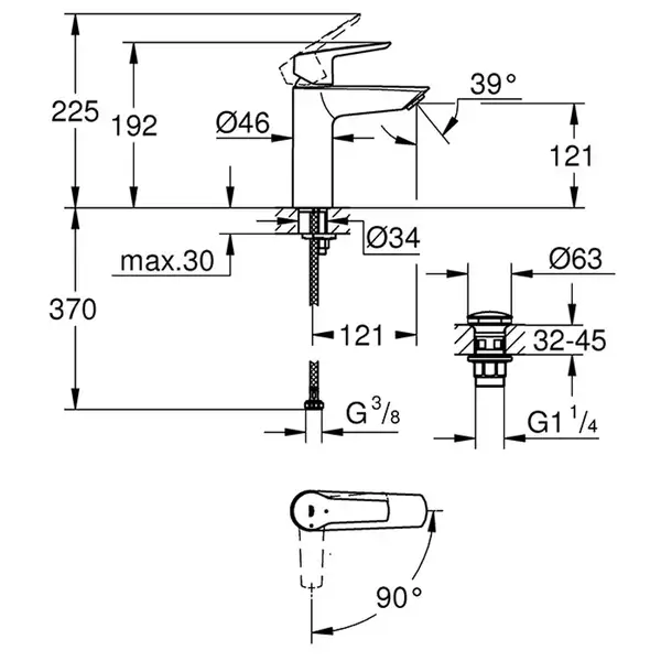Grohe QuickFix Start Смеситель, хром (CV031983)