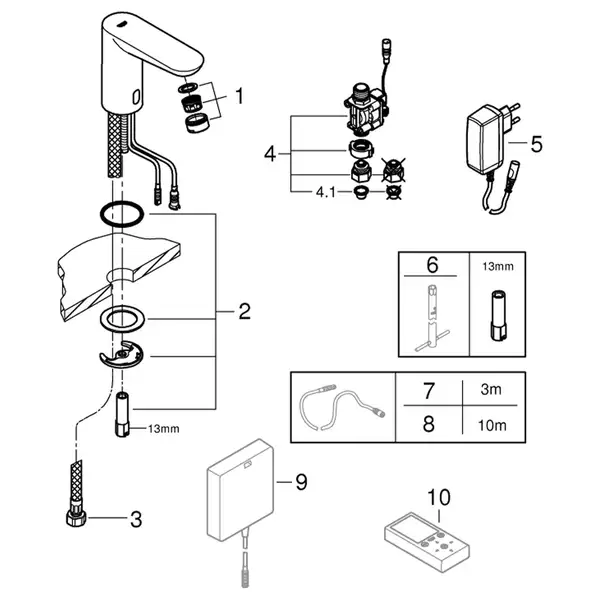 Grohe Euroeco E смеситель для раковины, хром (CV036611)