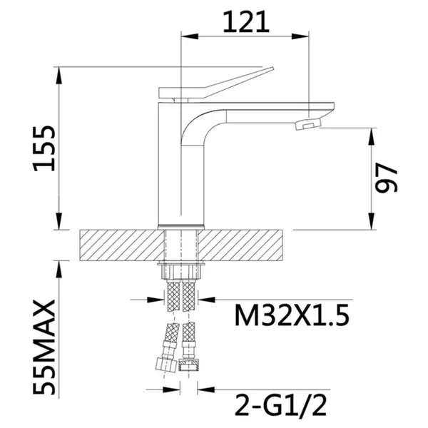 Qtap Presto Змішувач для раковини, хром (QTPRE270CRW45576)