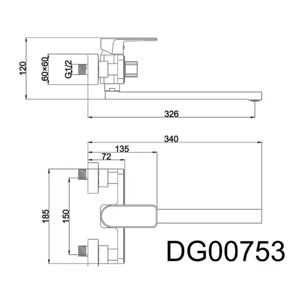 AIM DG00753 Змішувач для ванни, чорний (DG00753) (DG00753 matte black)