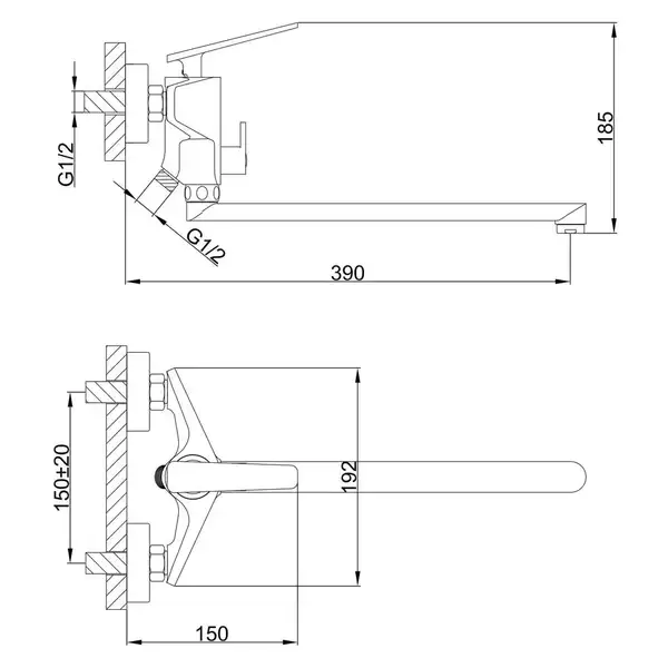 FRAP F2257 змішувач для ванни, хром (F2257)