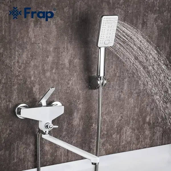 FRAP F2258 Змішувач для ванни, білий/хром (F2258)