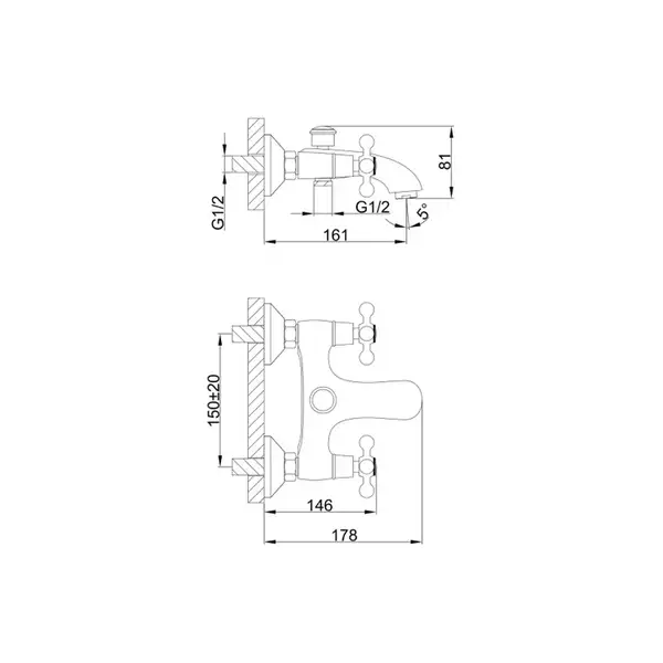 FRAP F3019-4 змішувач для ванни, бронза (F3019-4)