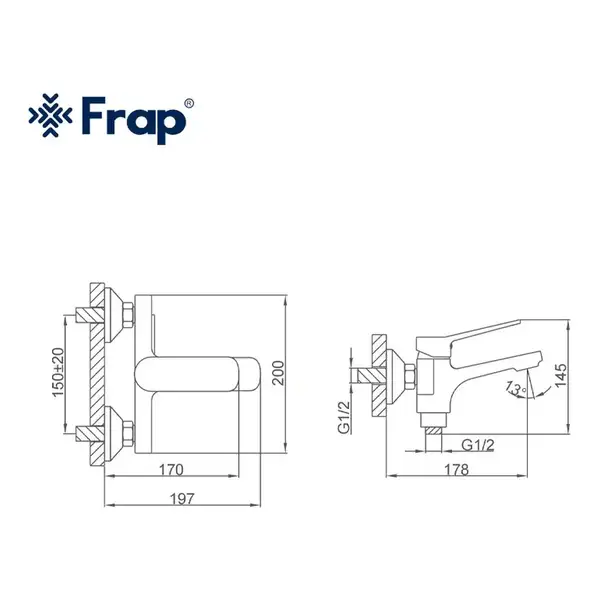 FRAP F3261 змішувач для ванни, хром (F3261)