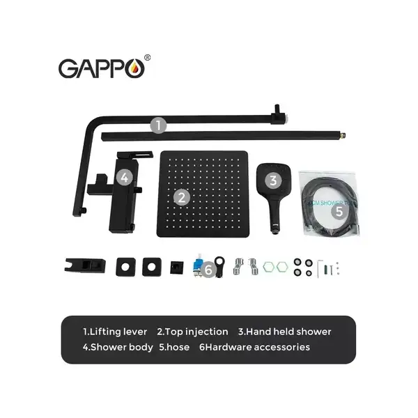 GAPPO G2417-6 змішувач, чорний (G2417-6)