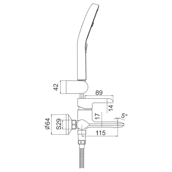 GAPPO G3203-6 змішувач для ванни, хром (G3203-6)