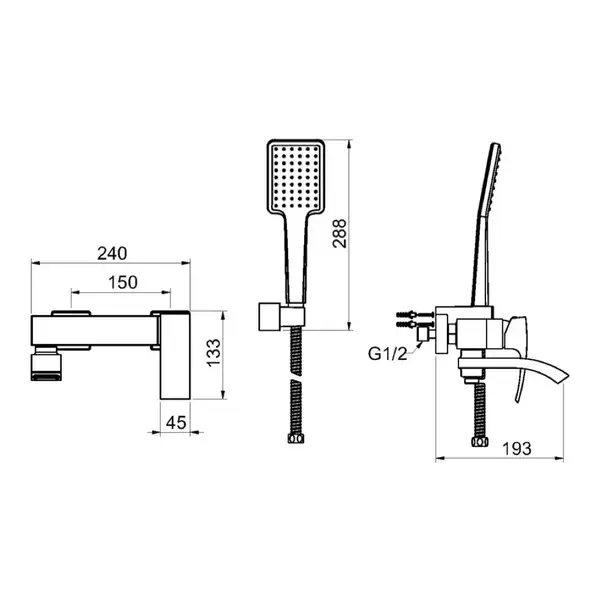 GAPPO G3207 Змішувач для ванни, хром (G3207)