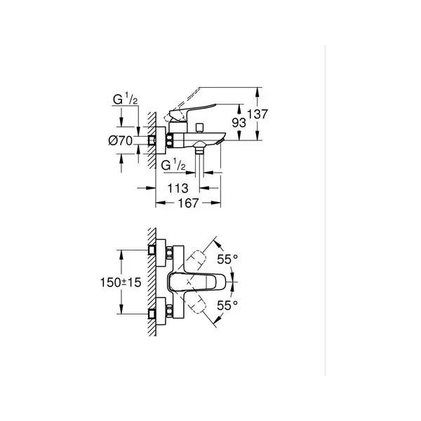 Grohe Dice Змішувач для ванни, хром (1018720000)