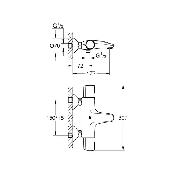 Grohe Precision Trend термостат, чорний (1022162432)