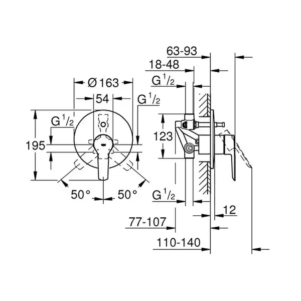 Grohe Start змішувач для ванни, Хром (23558002)