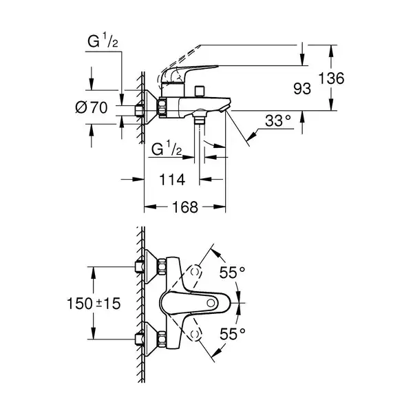 Grohe Swift змішувач для ванни, Хром (24335001)