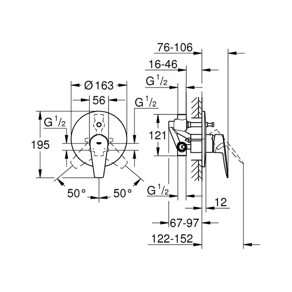 Grohe BauEdge New змішувач, хром (29079001)